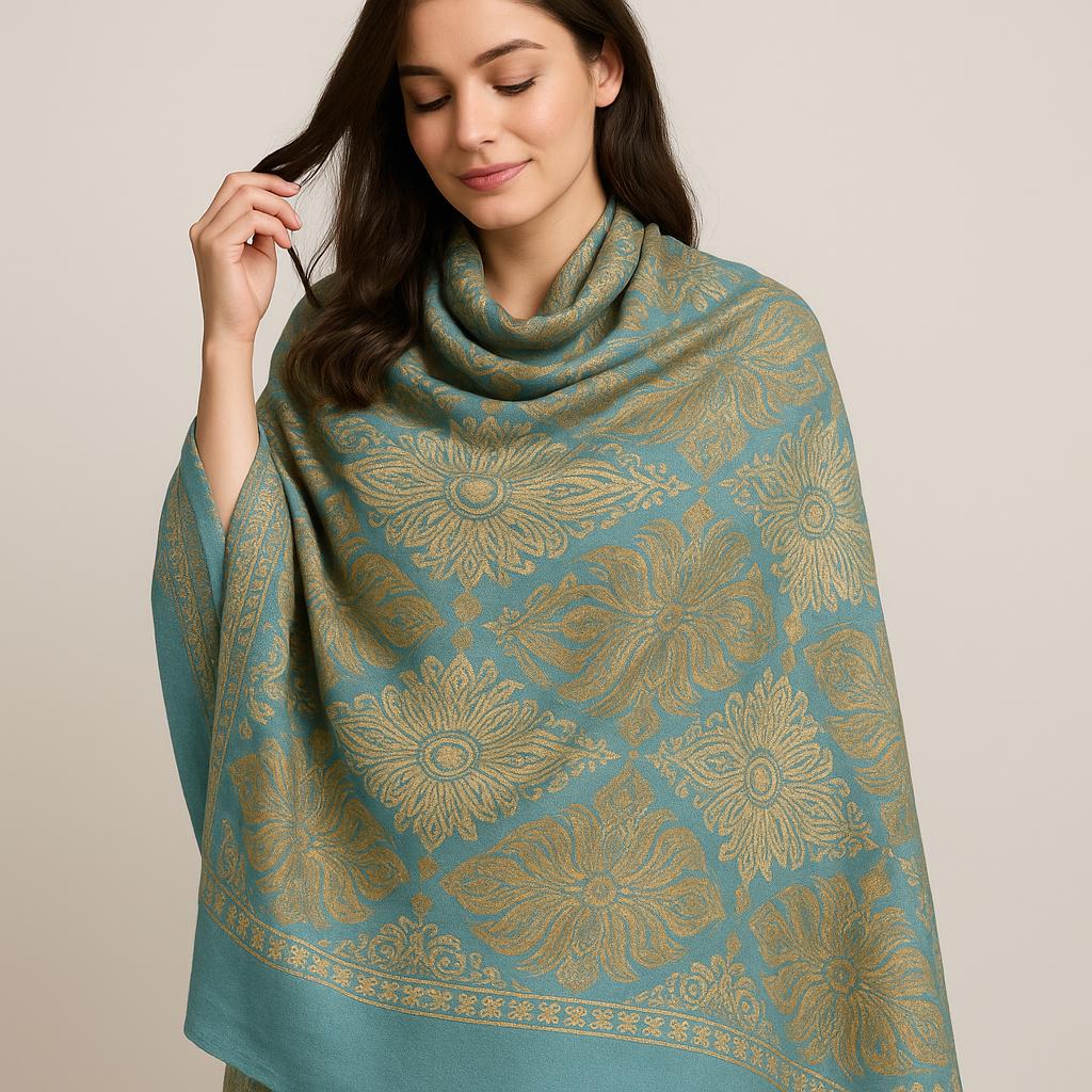 TANA BANA | WOOL STOLE | WOMEN'S | HAND EMBROIDERY