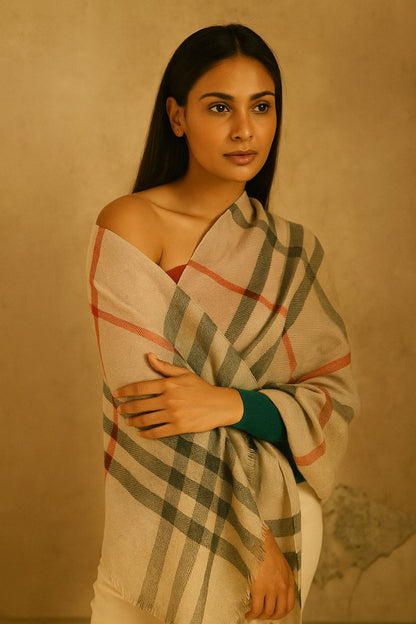 PURE PASHMINA SILK WITH THE DESIGN |TANABANA | STALS|