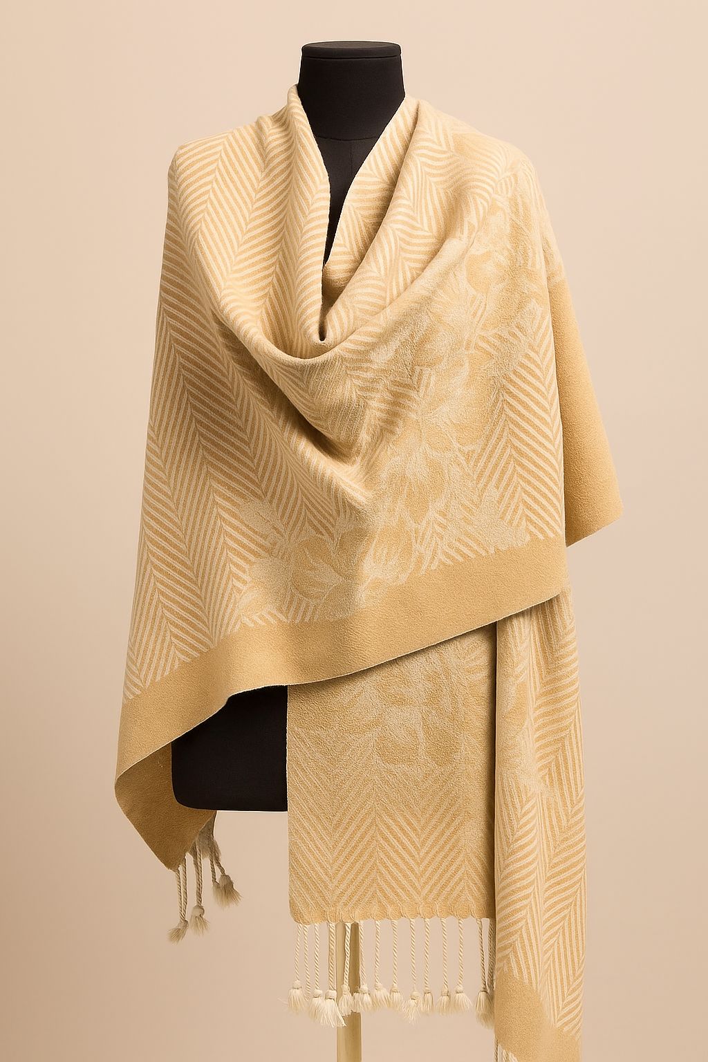 CAMEL WOOL SHAWL | TANA BANA | WOMEN SHAWLS