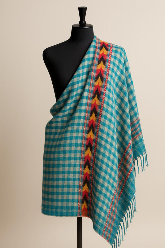 HIMACHAL HANDLOOM WOOL SHAWL| TANA BANA |WOMENS SHAWL