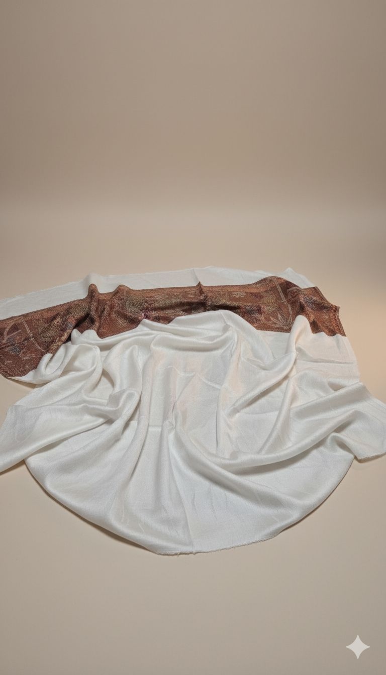 SILK BORDER JAMAAWAR SHAWL |CAMEL PRINT|TANA BANA |